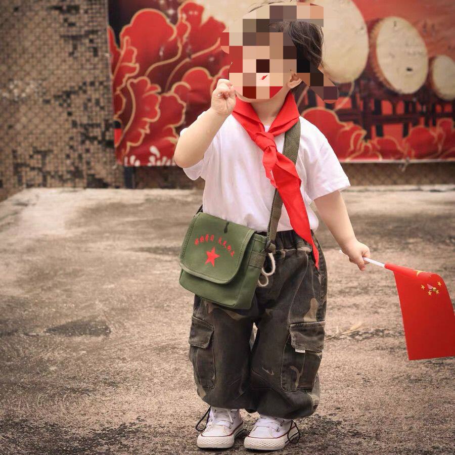 为人民服务帆布包绿书包帆布包单肩斜挎主席解放包服务包雷锋包
