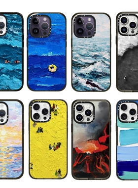 蓝色海浪 iPhone16Promax适用Magsafe苹果15Pro手机壳2.5网格磁吸14网红可爱13卡通12保护套