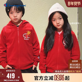 Champion冠军儿童26新款 新年系列 本命年刺绣红色好运卫衣外套