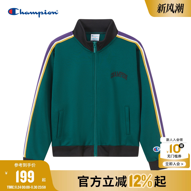 Champion冠军男女童25秋冬潮流日系街头复古拉链运动外套棒球服