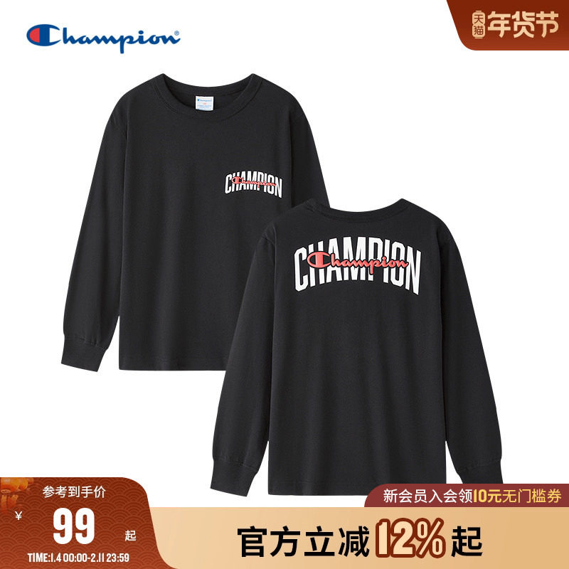 Champion冠军男女童装25冬季新款潮流复古LOGO标日常学院长袖T恤,童装/婴儿装/亲子装,T恤,淘宝优惠券,粉丝福利购,淘宝优惠卷