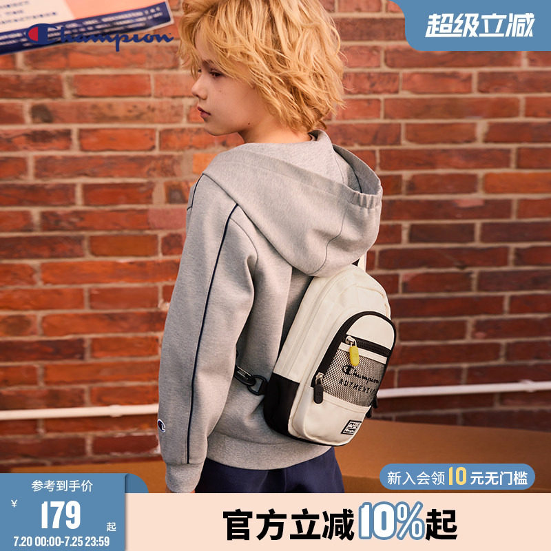 Champion冠军男女儿童26新款轻便多口袋LOGO标休闲日常斜挎单肩包