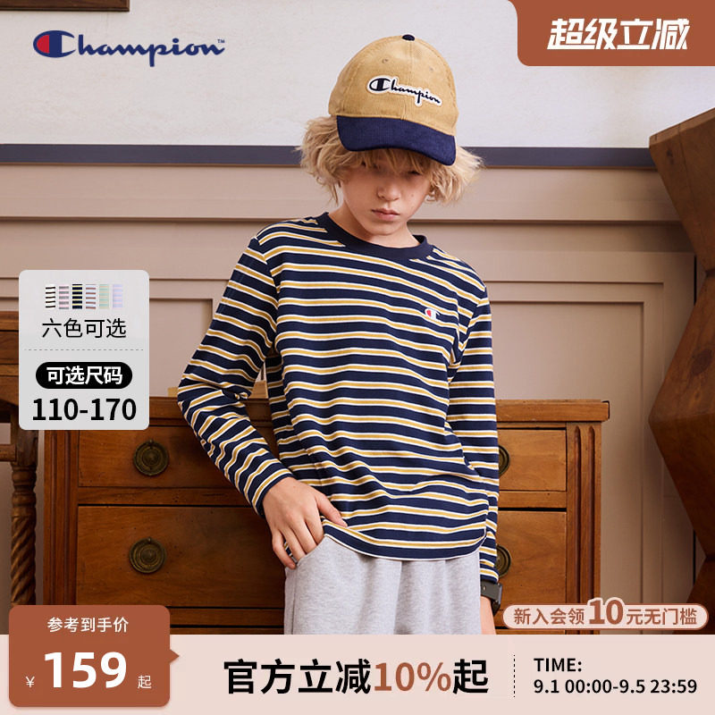 Champion冠军经典条纹长袖T恤图片