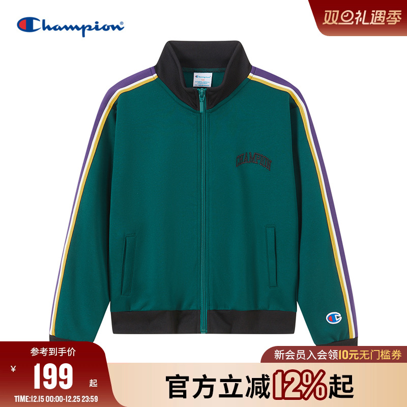 Champion冠军男女童25秋冬潮流日系街头复古拉链运动外套棒球服