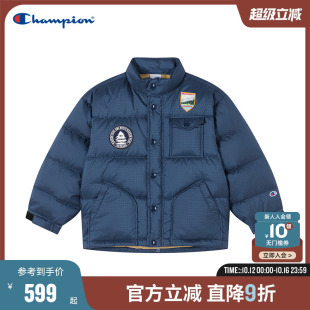 潮流亲子款 时尚 飞行夹克立领纽扣羽绒服 25冬季 Champion冠军男童装