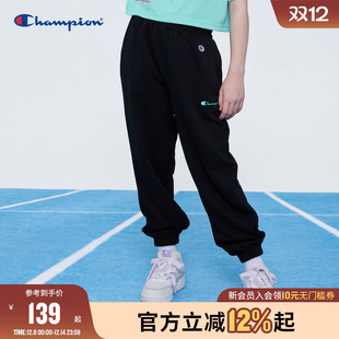 champion童装25秋冬新款女童舒适松运动长裤