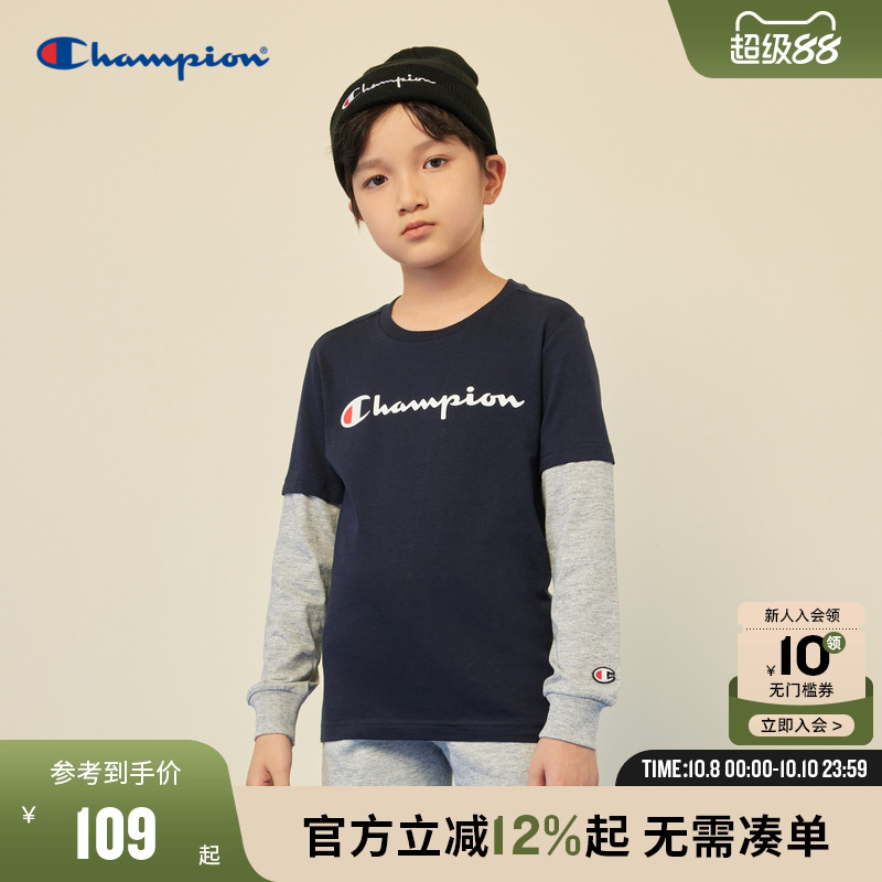 Champion冠军假两件长袖T恤