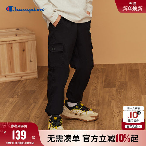 Champion冠军工装风弹力带长裤