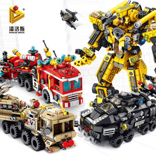 潘洛斯633008小12合1组合变形机器人儿童拼插DIY积木