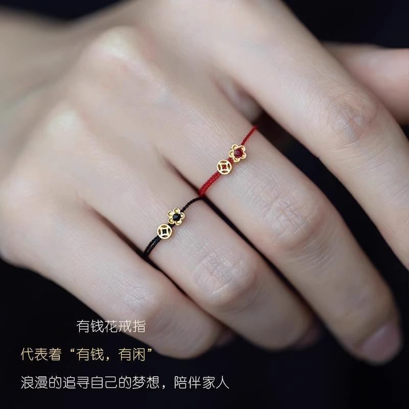 925镀银有钱花戒指女小众设计手