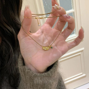新款S925银中古星芒编绳项链复古