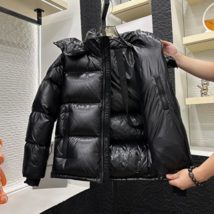 蒙家黑钻冬季新款羽绒服男女同款情侣款加厚保暖50白鸭绒连帽外套