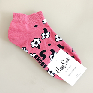Happy Socks Socks新款短袜女士纯棉袜时尚可爱卡通彩色船袜子