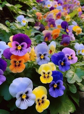 三色堇花种四季播种耐寒矮生草花盆栽植物猫脸花庭院阳台易活花籽