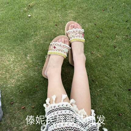 云南傣族民族风拖鞋女2025夏季外穿云南西双版纳旅游度假凉拖