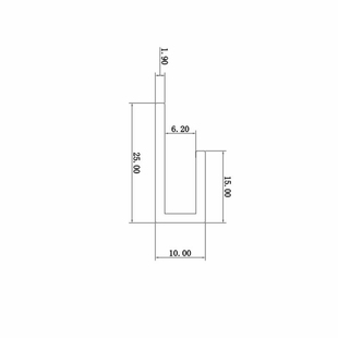 铝合金U型槽10x15x25x1.9内径6.2板材卡槽边框铝合金型材包边槽i.