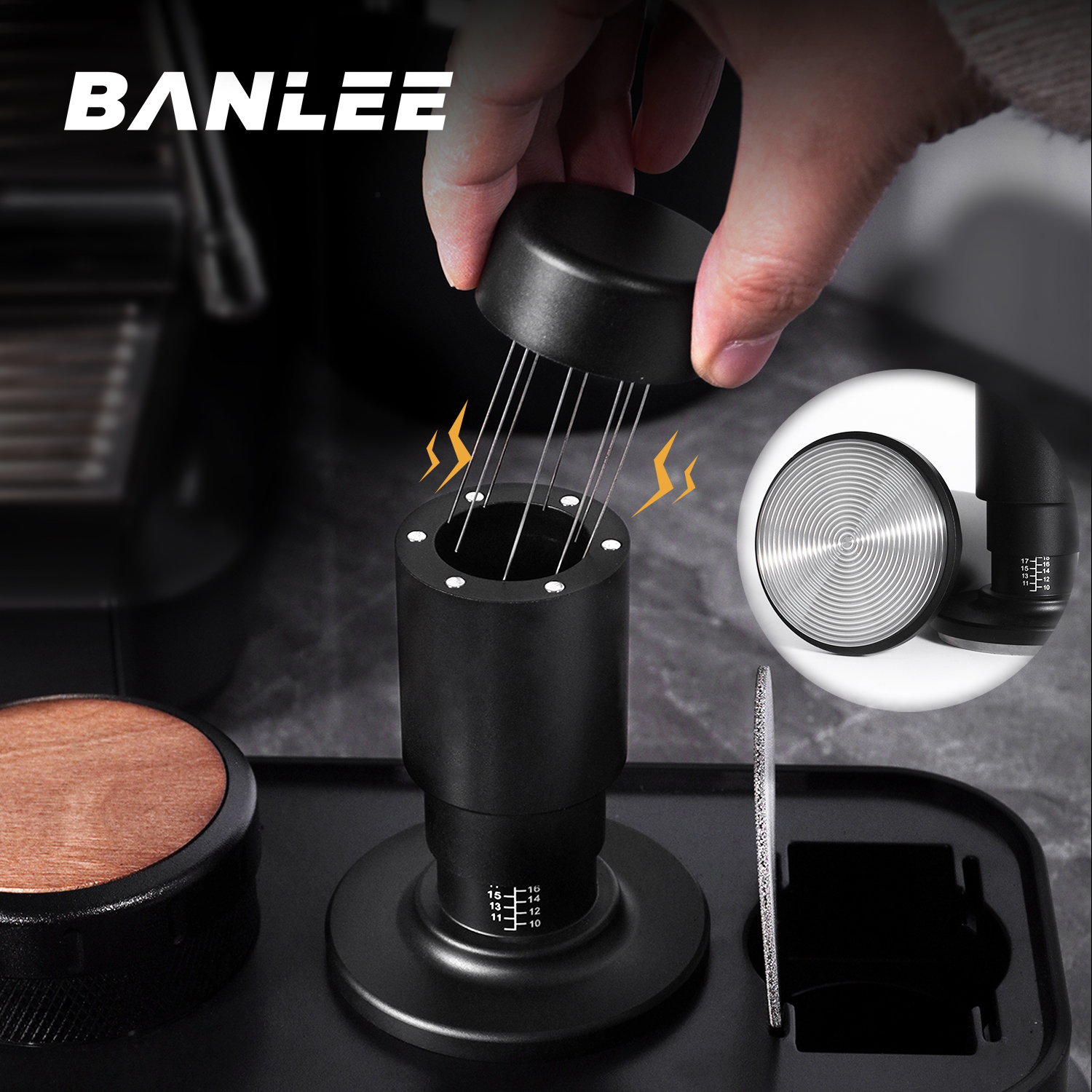 咖啡恒定压力压粉锤散粉针二合一