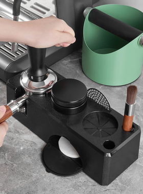 咖啡压粉器意式咖啡机弹力51/58mm螺纹压粉锤布粉器底座三件套