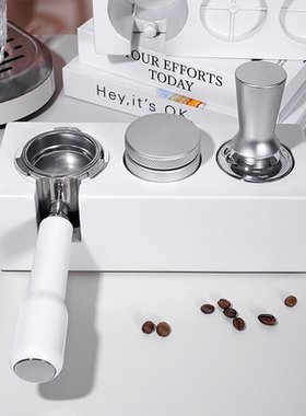 咖啡ABS压粉座手柄支撑架布粉器压粉器收纳座51/53/58mm粉锤套装