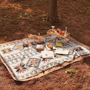 帐篷内毯子野餐垫防潮垫加厚波西米亚地垫户外露营野餐布用品桌布
