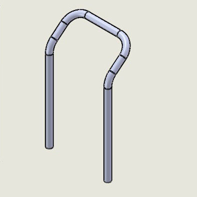 侨昱不锈钢管弯管弯头加工推车零配件U型扶手90度直角小推车把手