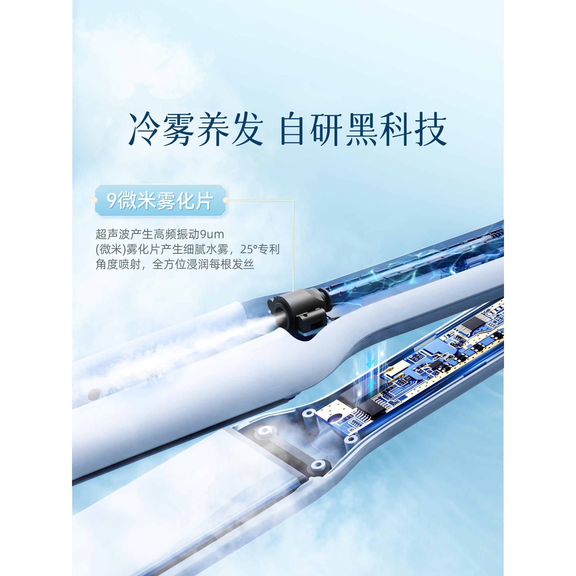 乐程式雾蒸汽直X7，X7-1板夹发卷发棒两用负直离子冷护发直发夹加