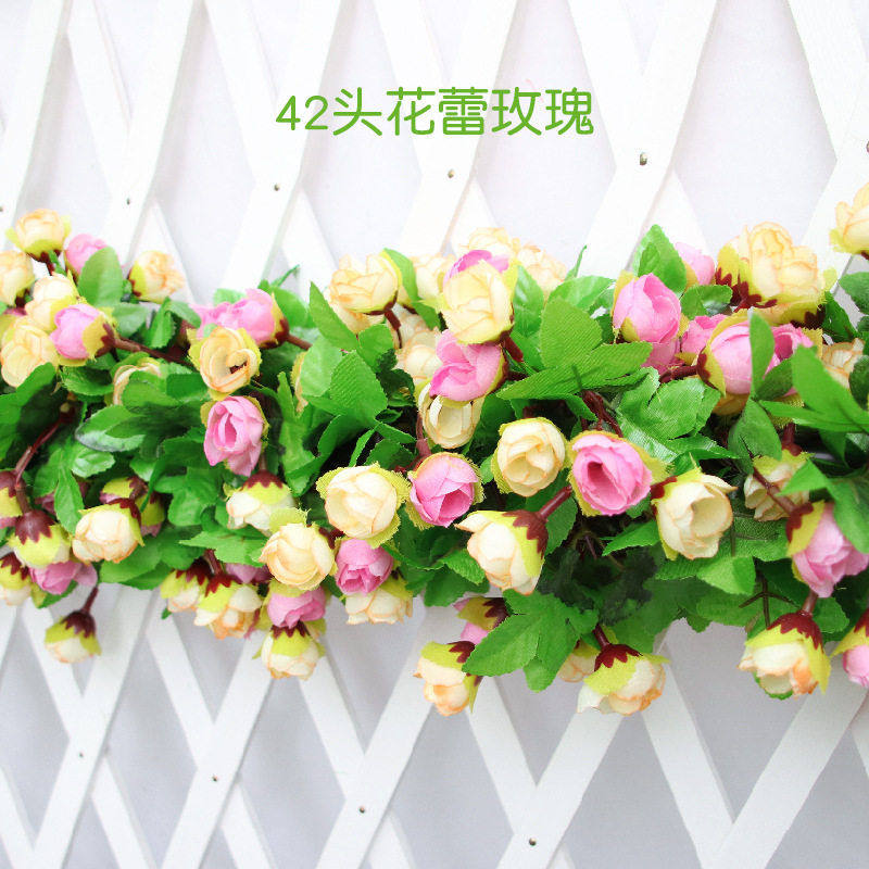 厂家直销仿真植物玫瑰花墙饰藤条婚庆装饰假花花藤档仿真花,家居饰品,仿真花/假花,淘宝优惠券,粉丝福利购,淘宝优惠卷