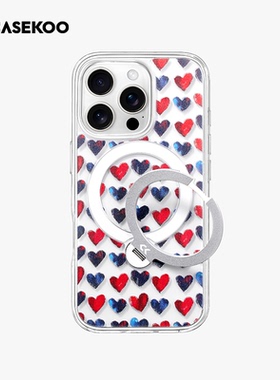 CASEKOO爱心支点壳Qpro适用苹果16ProMax手机壳iPhone15Pro新款磁吸支架Magsafe高级por防摔ip+16透明