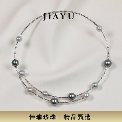 JIAYUPEARL大溪地炫色多珠项圈
