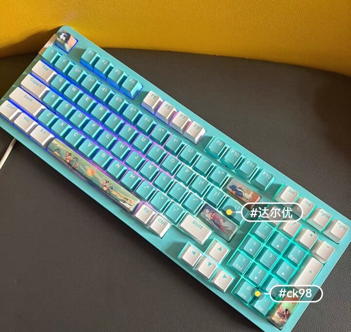 正品网吧款达尔优ck98电竞游戏有线机械键盘台式电脑专用成色新