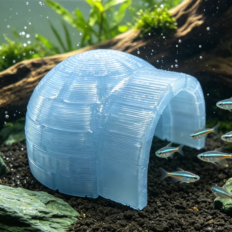冰屋躲避屋鱼缸造景装饰观赏虾躲避摆件3D打印异宠爬宠躲避图片