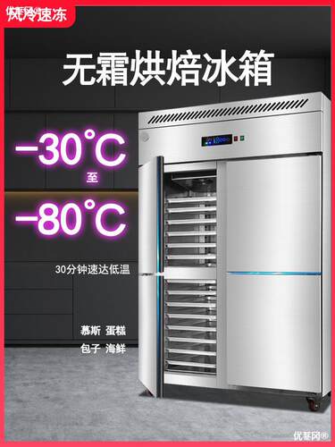 商用冰箱四开门风冷无霜冷柜插盘烘焙冰柜立式包子冷冻柜速冻机