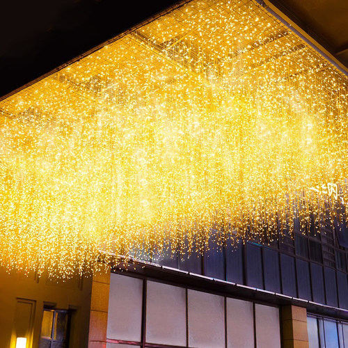冰条灯彩灯闪灯串灯满天星网红瀑布灯过年新年氛围灯户外装饰灯带