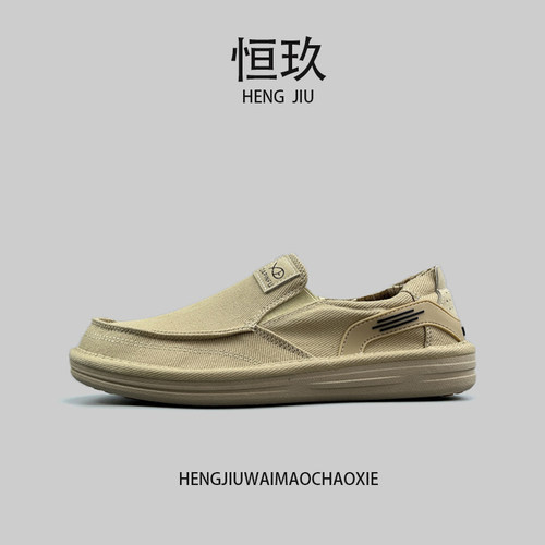 夏季男士一脚蹬老北京布鞋透气