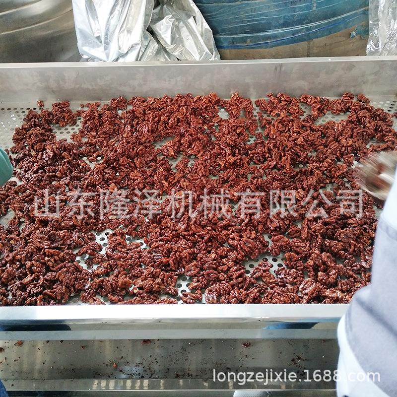 蜂蜜花生油炸流水线琥珀桃仁全自动油炸炒锅做琥珀桃仁的机器什