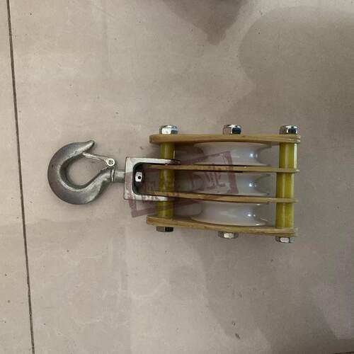 绝缘树脂板滑轮组1T2T3T5T尼龙轮绝缘滑车双轮三轮电缆滑轮组