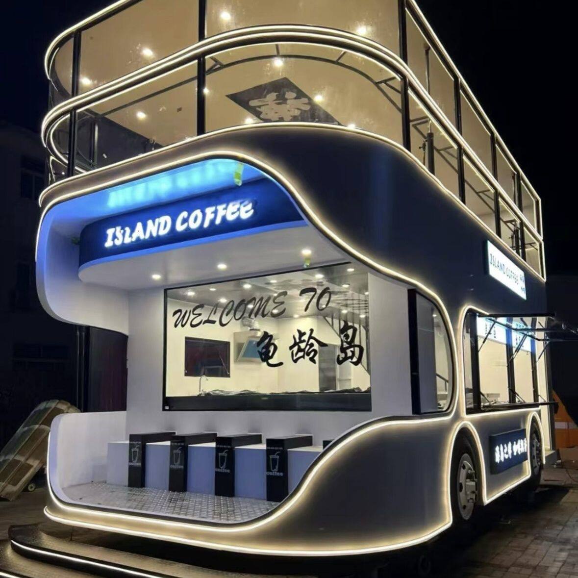 网红高级多功能餐车咖啡厅奶茶流动美食夜市商用摆摊小吃烧烤景区