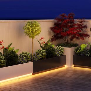 户外庭院花箱组合阳台露台光感花槽商场步行街奶茶店围栏隔断定制