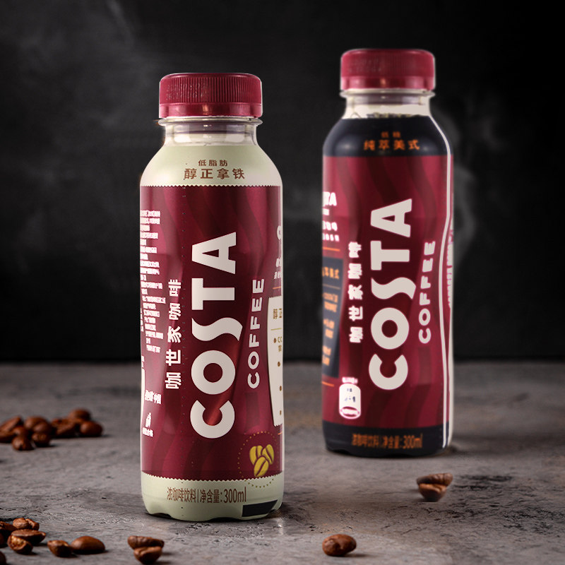 可口可乐costa醇正拿铁纯萃美式即饮咖啡饮料300ml*15瓶整箱包邮