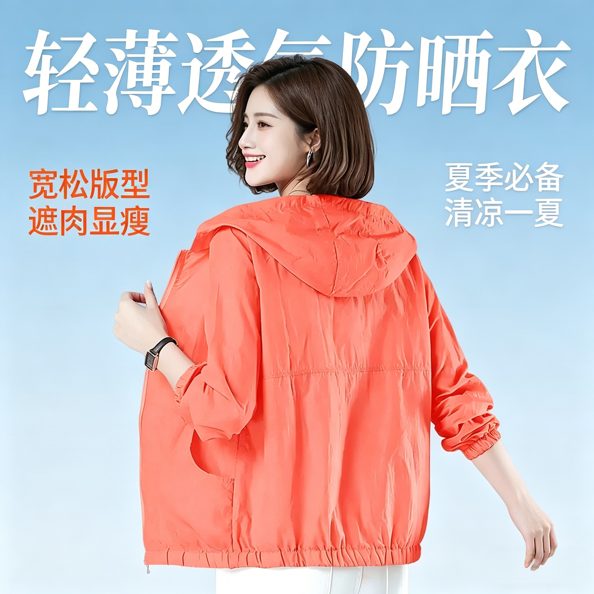 2026新款妈妈装透气连帽防晒衣