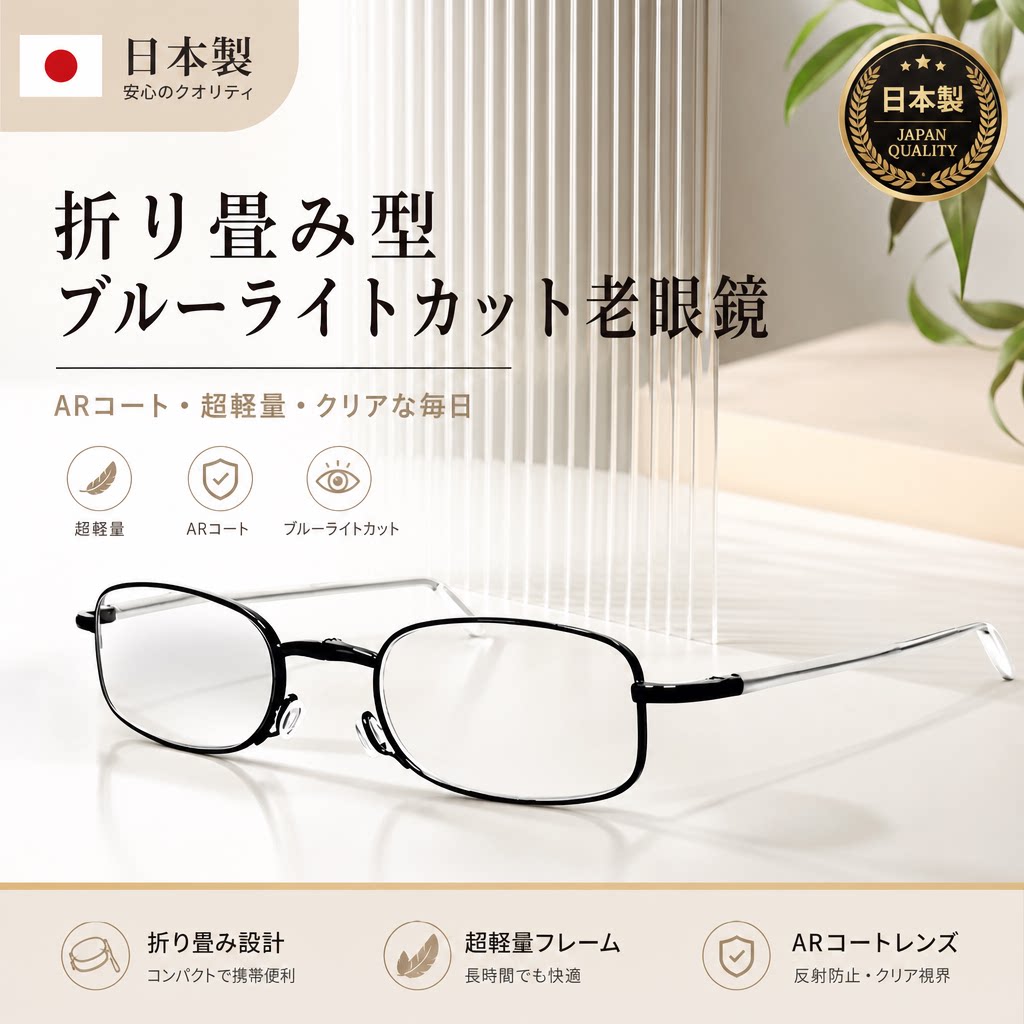 超轻折叠便携防蓝光远近两用老花