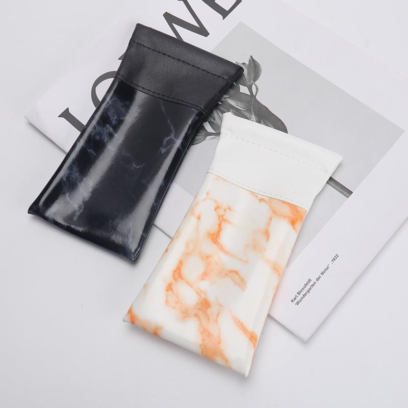 日本进口时尚大理石纹拼接弹口袋潮款光学眼镜包太阳镜墨镜眼镜袋