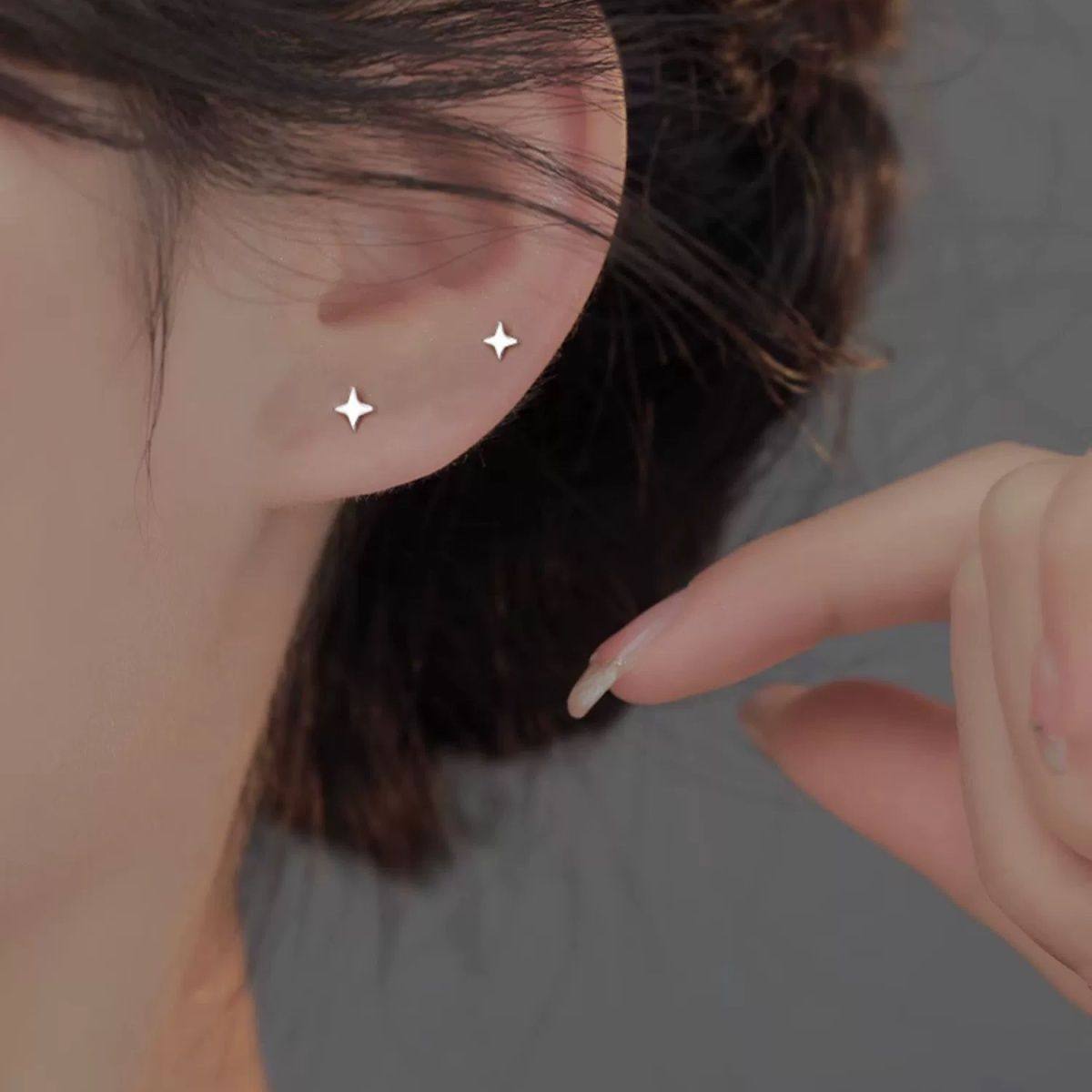 小巧精致睡觉不用摘耳钉小众设计耳环女四角星2024新款潮耳饰百搭,饰品/流行首饰/时尚饰品新,耳环,淘宝优惠券,粉丝福利购,淘宝优惠卷