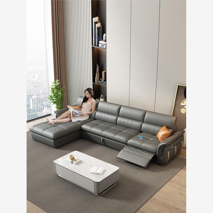 一流的多功能电动皮沙发