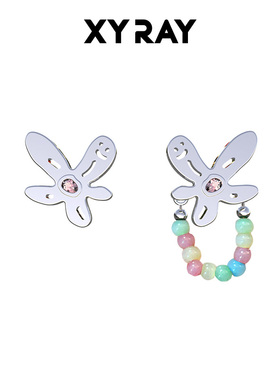 XYRAY 耳钉2025年新款爆款轻奢高级感气质大气秋冬圣诞小花ab款