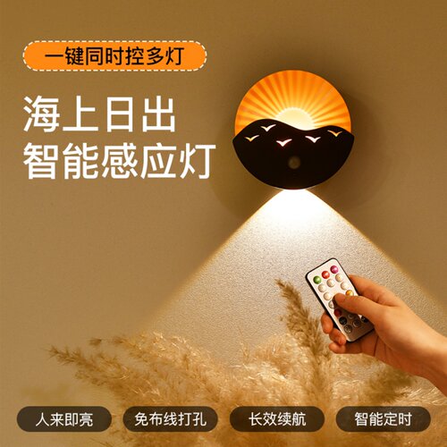 人体感应灯小夜灯日出壁灯充电