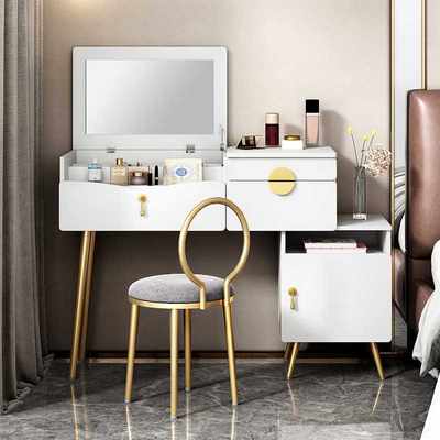轻奢梳妆台卧室现代简约收纳柜一体北欧小户型伸缩翻盖化妆桌