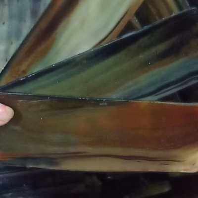 牛角原料 花色 羊角板料 17x5.6x0.3-0.9cm 镶嵌 雕刻 眼镜框刀柄