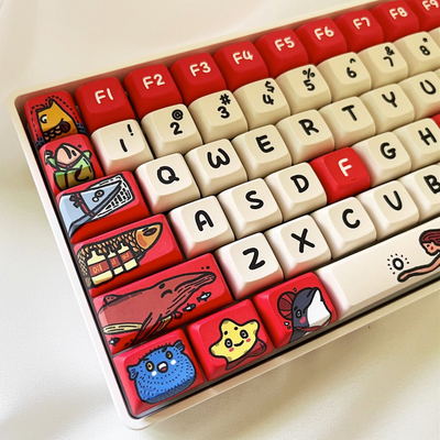 奉旨摸鱼 / 海洋王国机械键盘个性创意键帽PBT五面KCA原厂XDA定制