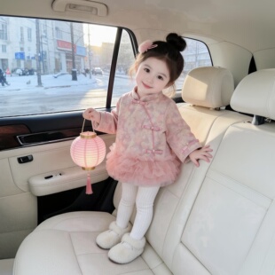 女宝宝抓周礼服冬装婴儿公主裙中式唐装连衣裙子周岁女童冬季衣服